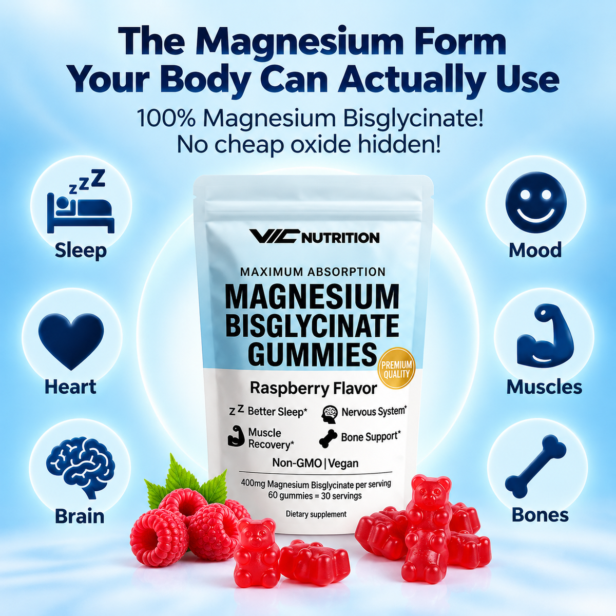 VIC Nutrition Magnesium Bisglycinate Gummies